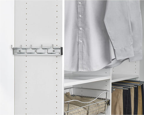 Rev-A-Shelf 14" Pull Out Closet Organization Rack for Belts, Ties, Scarves, Accessories Storage Hanger, Chrome, BRC-14CR