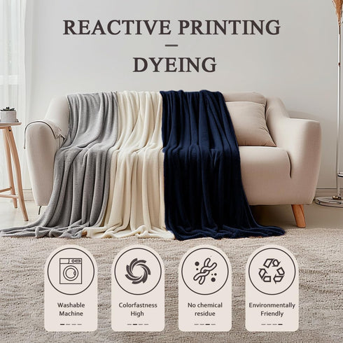 50"x60" 300GSM Cozy LaSyL Fleece Throw Blanket for Couch Grey - Soft Plush Fuzzy Flannel Blanket - Lightweight