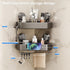 1 Pack Mustorn Suction Cup Shower Caddy Corner, Suction Corner Shower Shelves No Drilling, Rustproof Shower Organizer