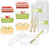 DI QIU REN 150 Pack 5oz Plastic Dessert Cups with Mini Gold