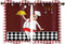Kitchen Chef Gourmet 2 Piece Window Curtain for Bedroom Living Room, Red Checkered White Lace Drapes