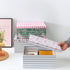 SLPR Decorative Cardboard Storage Boxes with Lids - Set of 3: Pink Flamingo Paperboard Nesting Gift Boxes, Palm Leaves