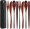 8 Pcs Reusable Wooden Utensils Set, Travel Cutlery with Case, Forks, Spoons, Chopsticks, Portable Lunch Silverware