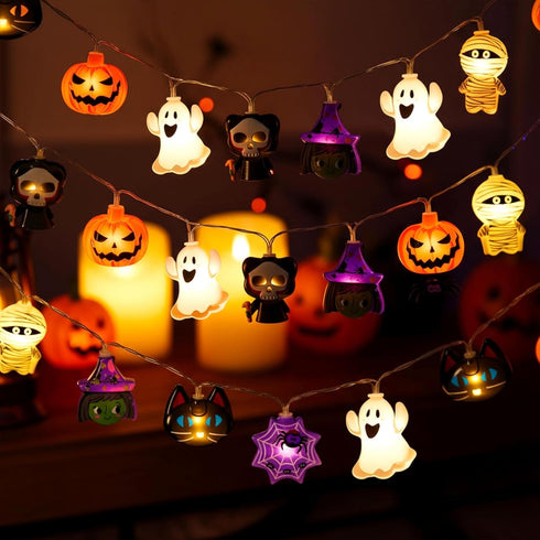 Gooyule 4.9Ft 10 2 2026 Halloween String Lights, LED Fall Fairy Lights Skull String Lights Halloween Decor Autumn Light
