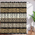 Brown Leopard Print Shower Curtain, 70x70 Inch, Geometric Stripes Patchwork Creative Art Bathroom Decor with Hooks