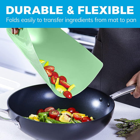 Extra Thick Pastel Flexible Plastic Cutting Board Mats with Food Icons & EZ-Grip Waffle Back, (Set of 6) Dishwasher Safe. Cutting Boards For Kitchen, Cutting Mat, Plastic Cutting Boards by Cooler Kitchen