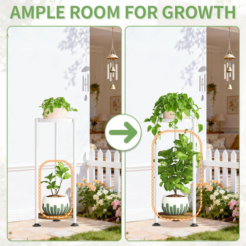 2 KMOTASUO Tier White Plant Stand Indoor for Large Tall Heavy Duty Planter, Multiple Sturdy Metal Flower Corner Rack