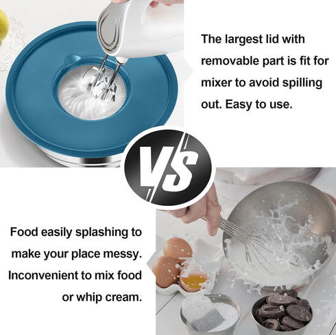 TeamFar Mixing Bowls with Lids, 5PCS Stainless Steel Salad Bowls with 3 Grater Attachments for Cooking and Serving