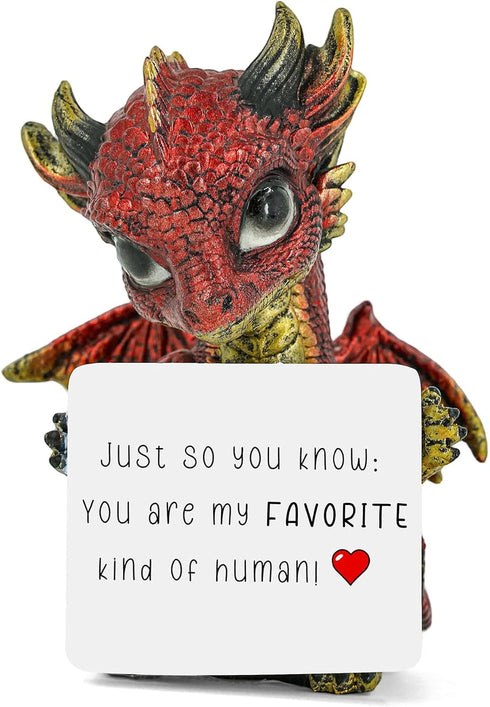 Aura Mojo Dragon Figurine - Fantasy Decor Statue with Customizable Sticker, Emotional Support Gift