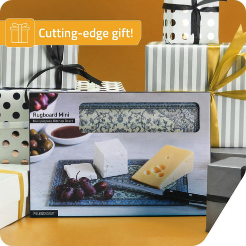 Peleg Design Rugboard Mini Tempered Glass Cutting Board, Multi-Purpose Decorative Glass Chopping Board, 7.4 x 11 inches