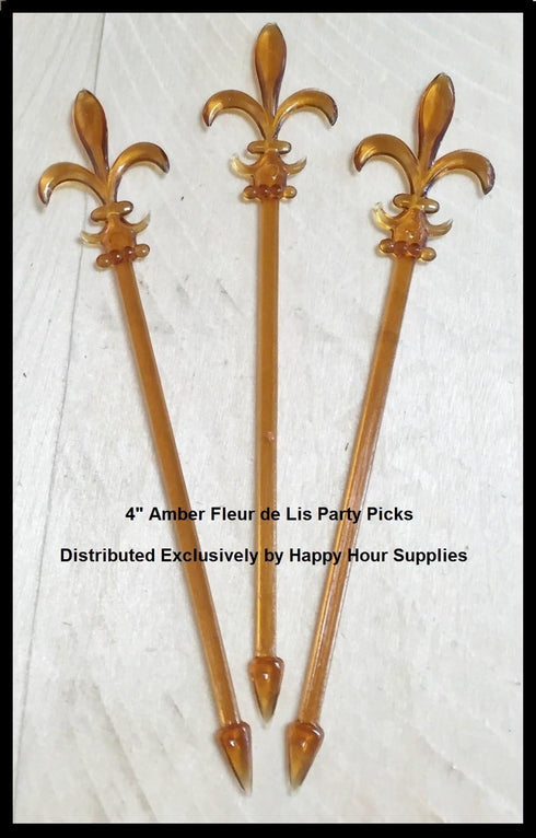 Set of 6 Large Neck Chrome Liquor Pourer with Signature Party Picks