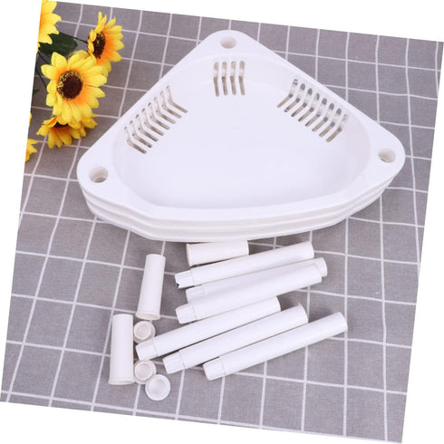 STOBAZA 3 Shelf Layer Stand, Plastic Corner Storage Organizer for Kitchen, Bathroom, and Small Household Items