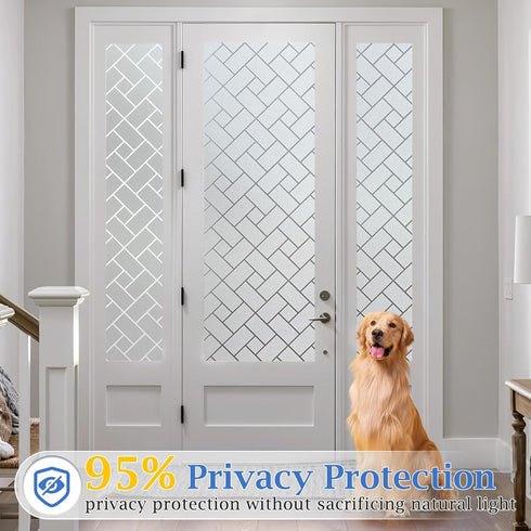 Coavas Non-Adhesive Frosted Glass Window Film & Privacy Film for Home & Office 23.6"x78.7" Easy DIY Installation