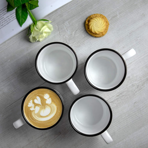 City to Cottage Handmade Extra Large 17.5oz/500ml White and Black Polka Dot Ceramic Mug for Hot Chocolate, Coffee, Tea
