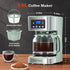 Taylor Swoden 12-Cup Programmable Coffee Maker - Regular & Strong Brew Drip Coffee Machine for Home and Office, Glass