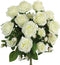 Admired By Nature 15 Head Artificial Flowers - Roses Bud Bush Spring Faux Flower Arrangement for Wedding Home Decor