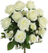 Admired By Nature 15 Head Artificial Flowers - Roses Bud Bush Spring Faux Flower Arrangement for Wedding Home Decor