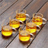 Mozeo Set 6pcs Heat-resistant Kungfu Glass Tea with Heater Attract Water Diversion Rotating Cover Bowl Lazy