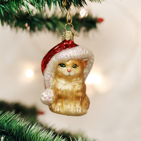 Old World Christmas Santa Kitten Glass Blown Ornaments for Christmas Tree