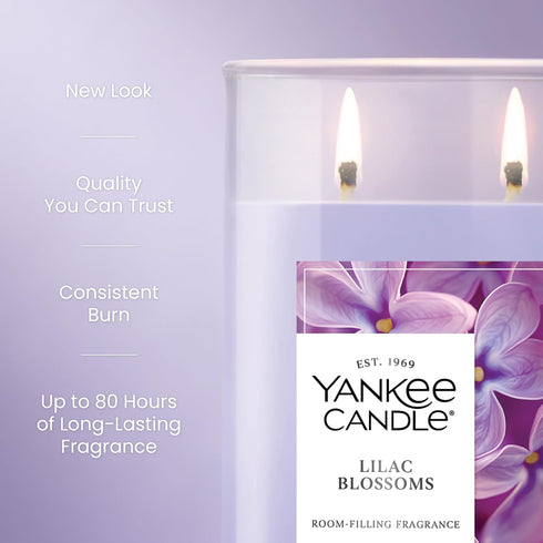Yankee Candle Large Tumbler Scented Candle, 80 Hour Burn Time, 20 oz Lilac Blossoms Room Filling Fragrance