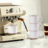 12OZ Set 4 GBhome Stackable Coffee Mugs with Stand, Ceramic Coffee Mugs with Texture Patterns for Man,Woman,Dad,Mom
