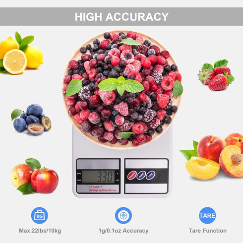 Kinstecks 10KG Digital Kitchen Scales, Portable Electronic Cooking Scale with Tara Function for Home Office