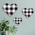 Jetec 3 Pcs Heart Shaped Wood Sign, Gray Purple Buffalo Plaid Decor, Wooden Heart Wall Sign, Rustic Hanging Love Plaque