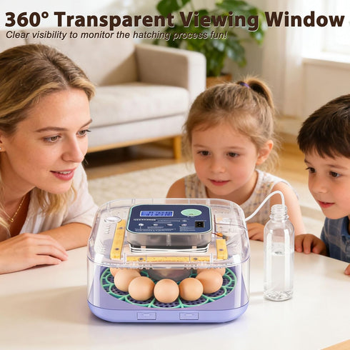 Oqioprd 360 Incubators for Hatching Eggs, Smart Egg Incubator with Humidity & Temp Control and Auto Turner, View
