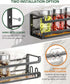 Doakhirmit 16 RV,2 Pack Wall Mounted Spice Rack with Hooks, Rustic Wood Spice Organizer Shelf for Stove Cabinet Pantry