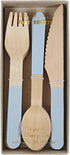 Meri Meri Soft Blue Wooden Cutlery Set, Birthday Party Decorations