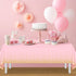 1 Pack 54x108" Pink and Gold Plastic Tablecloth for Parties, Pink Disposable Table Cloth for Rectangle Tables, Gold