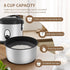4-Cup (1.0L)/8-Cup Macook Stainless Steel Rice Cooker with Steamer, Uncooked Cooked, Electric Grain & Vegetable Cooker