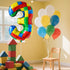 Lmuwecno 32 Inch 3 3) Stackable Block Number Balloon Colorful Brick Building Themed Big Helium Digits for Kids Birthday
