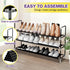 XSBAIHUO 3-Tier Closet, 30cm(D) 92cm(W) 55cm(H) (3-Tier Shoe Rack - Non-Woven Stackable Shoe Shelves for Entryway
