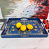 4 15 11 1.9 Boho Blue Decorative Tray, Serving Tray with Handles, Plastic Tray for Coffee Table, Ottoman - Ideal
