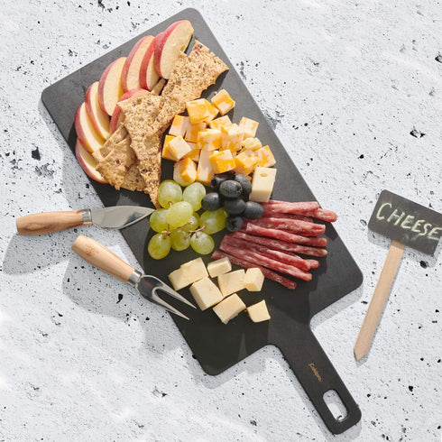 Cuisipro Fiber Wood Handle Cutting Board, 18x7.5in, Slate-color