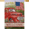 Welcome Summer American Red Truck 4th of July Flag, 28x40 Garden Yard Lawn Decor for Patriotic America