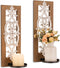 Farmhouse Wood Candle Sconces Wall Decor - Set of 2 Walasis Rustic