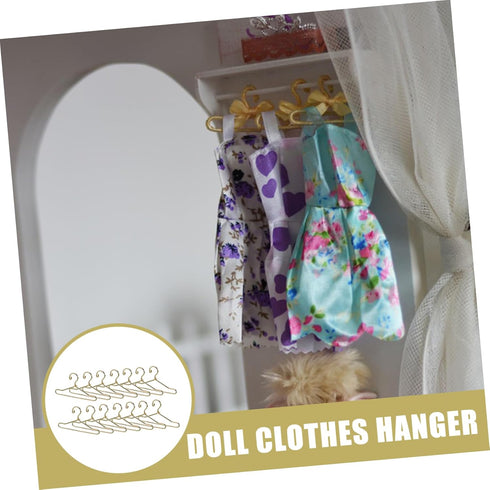 20pcs Miniature Doll Suit Hangers - Iron Wire Doll Clothes Hangers for Small House Wardrobe Ornaments