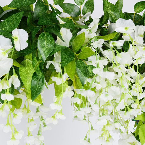 HANDIC Wisteria Garland 5pack - 33Ft Artificial Fake Wisteria Vine Hanging Flowers Fake Vines Plants