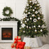25'' Christmas Tree Collar, White Christmas Tree Ring for Artificial Trees, Faux Fur Plush Trees Collar Farmhouse