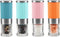 VEVOK CHEF 4Pcs Mini Glass Salt and Pepper Grinder Set, Portable Ceramic Shakers for Travel Kitchen Gift