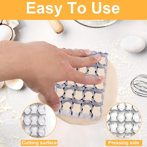 AIERSA 2Pcs Gold Fish Cracker, 25 Cavity Mini Gold Fish Cookie Cutter, Non-Stick Stainless Steel Molds