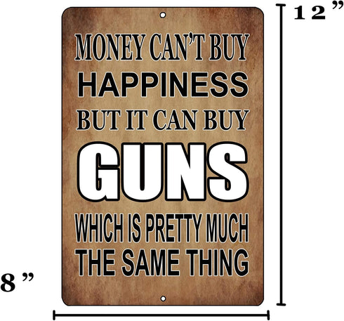 Rogue River Tactical Funny Pro Gun Metal Tin Sign, 12x8 Inch Wall Décor for Man Cave Bar