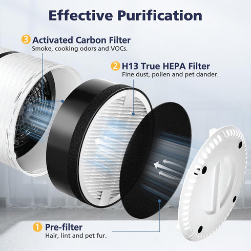 LV-H132 Replacement Filter - Compatible with LEVOIT LV-H132 Air Purifier, 3-in-1 H13 True HEPA Filter, 4 Pack