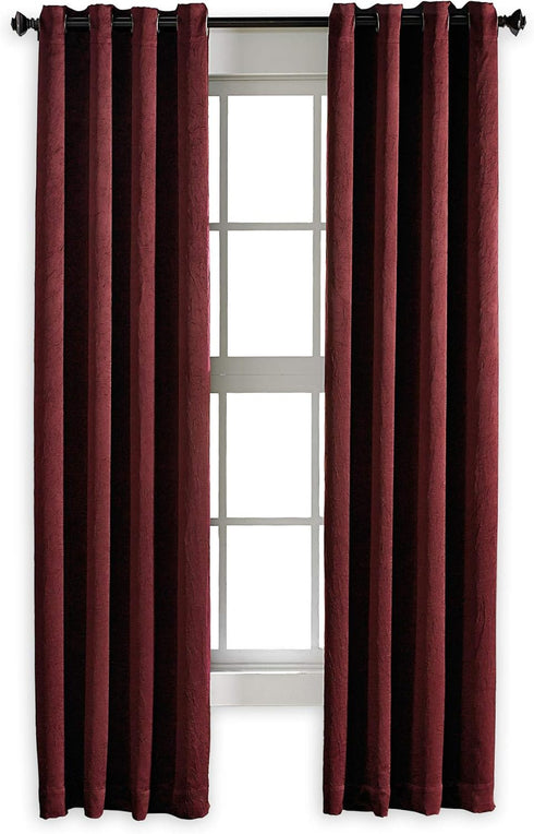 Curtainworks Lenox Grommet Curtain Panel, 50 by 84", Wine.