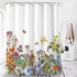 BECAN Flowers Shower Curtain,Beautiful Watercolor Wildflowers Bee Field Plants Garden Herbs Leaves Polyester Fabric Layer Thickening Shower Curtain 72X72Inches by BECAN