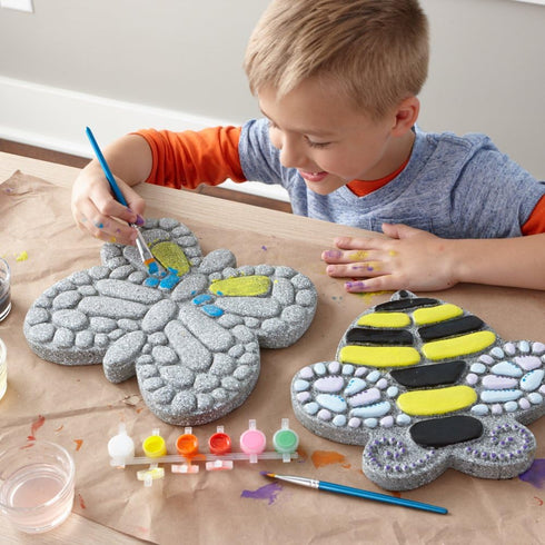 8 MindWare Paint Your Own Stepping Stone Butterfly, Rock Painting Kit, Stepping Stones Crafts for Kids Ages & up