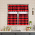 Cafe Curtains 36 Inches Long Buffalo Plaid Kitchen Tiers, 2 Panels for Small Windows, Red & Black
