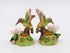 Fine Porcelain Hummingbird Candle Holder Pair with Apple Cherry Blossom Flowers, 3-5/8" H